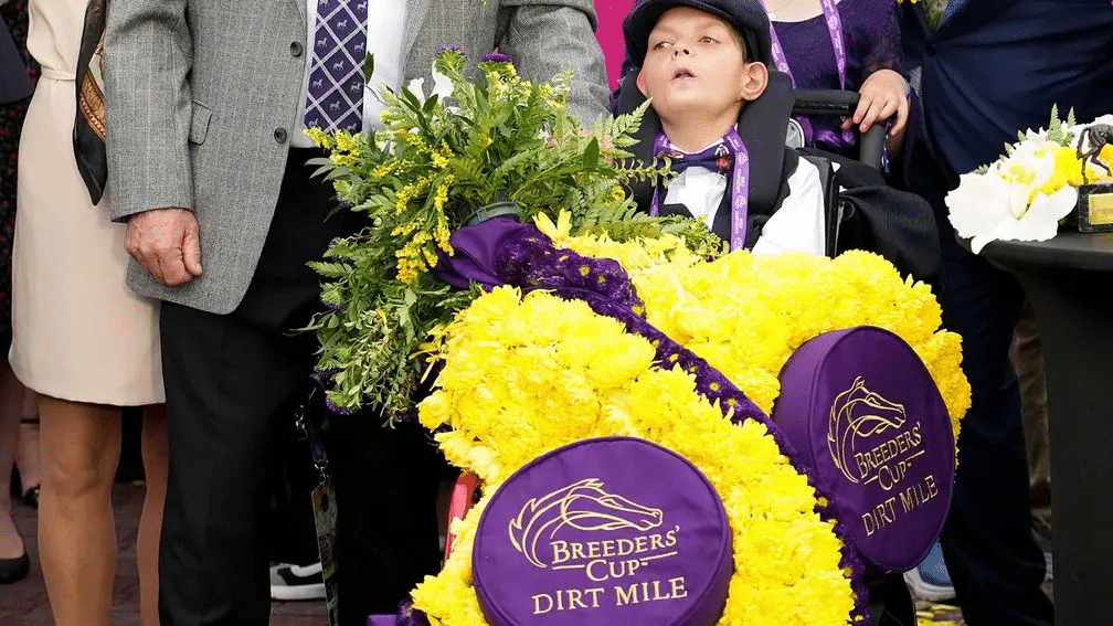 Cody Dorman cuando ganó "Cody's Wish" en la Breeders' Cup